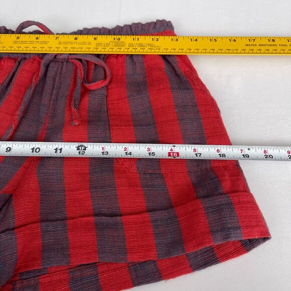 Urban Outfitters Mya Linen Blend Striped Drawstring Elastic Waist Shorts XS NWT - Picture 8 of 9